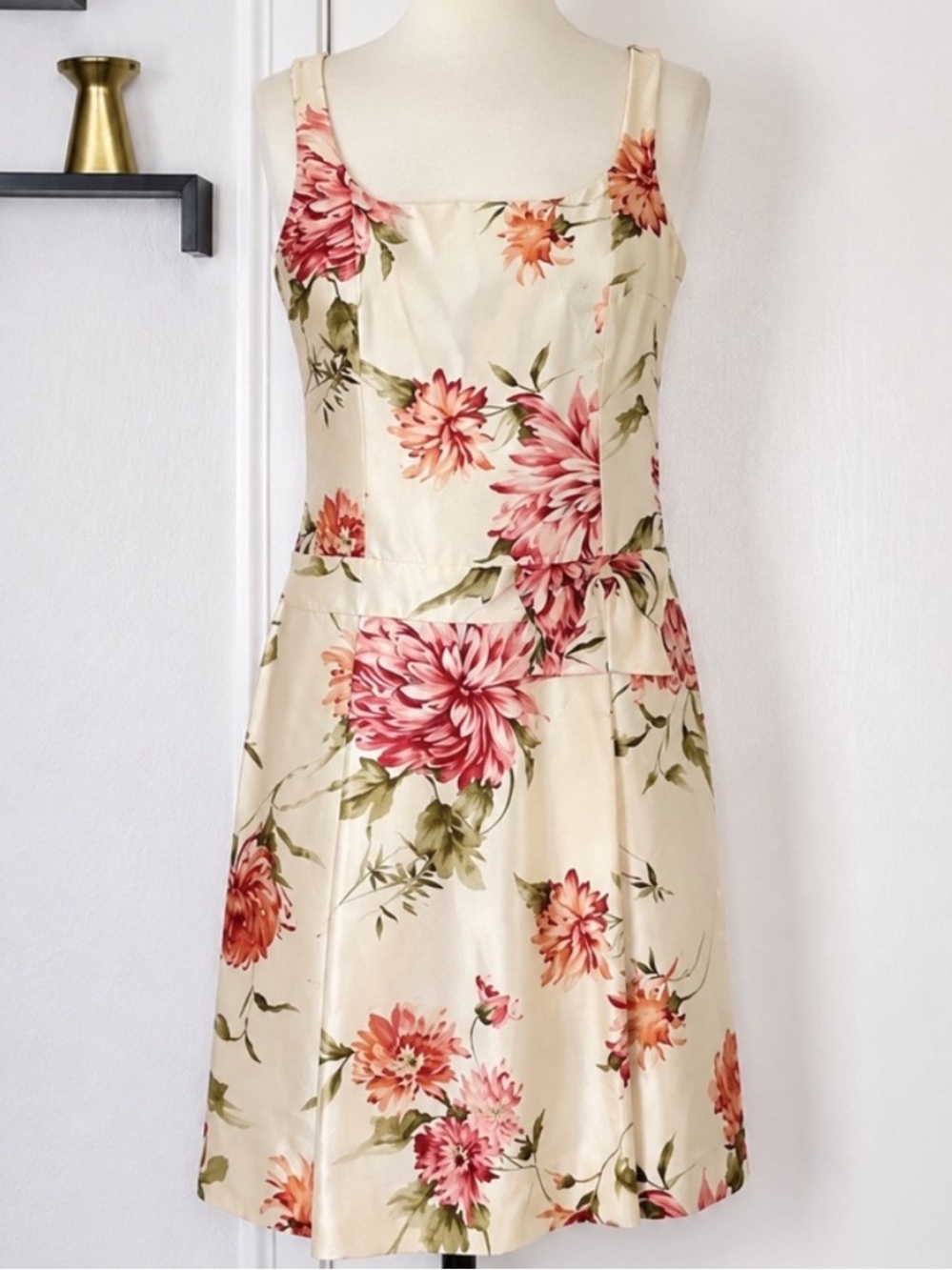 Rickie Freeman by Teri Jon Sleeveless Silk Floral Shift Dress Sz 10